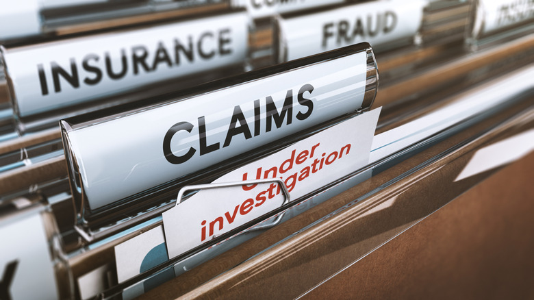 Insurance claims file folders under investigation