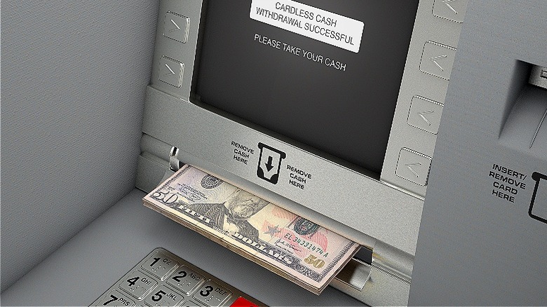 ATM dispensing $50 bills