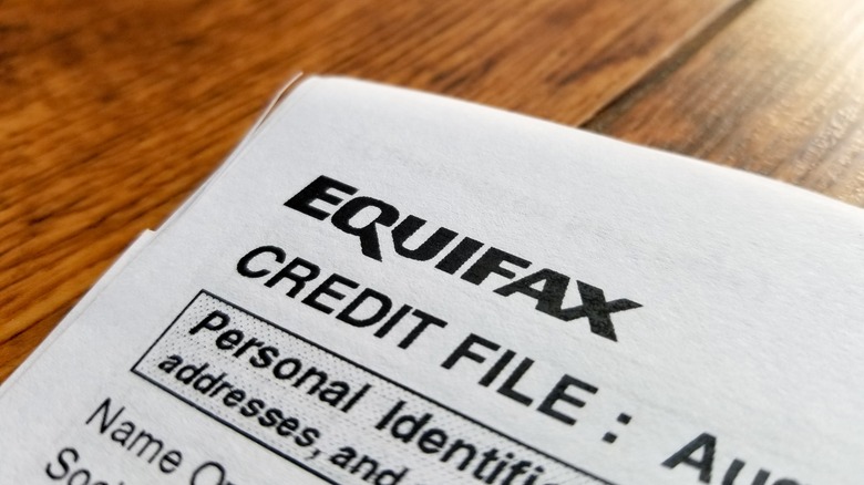 Equifax credit report document