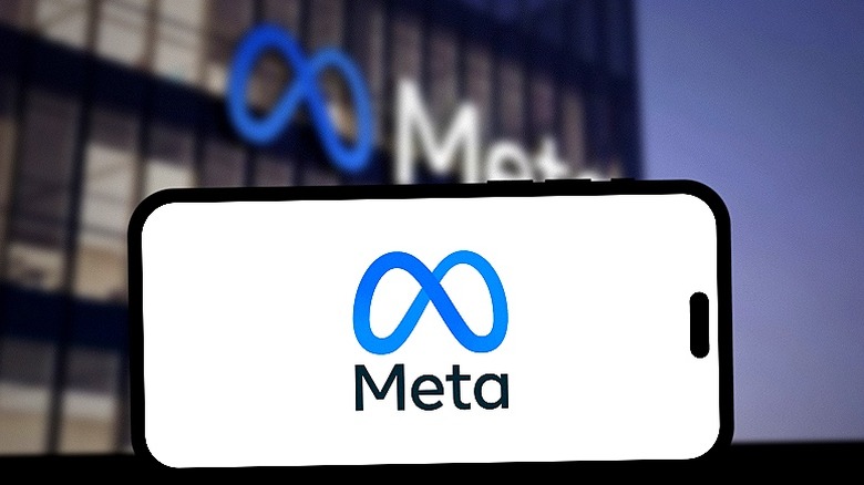 Meta logo on phone