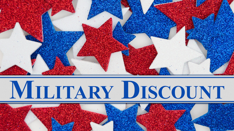 military discount and flag colored stars