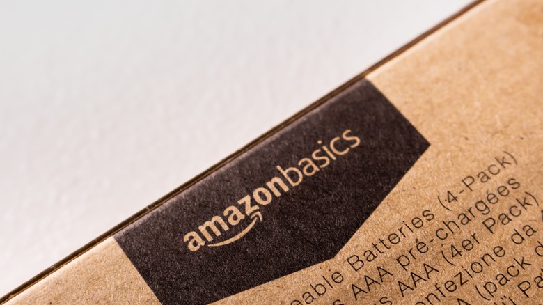 closeup of Amazon box