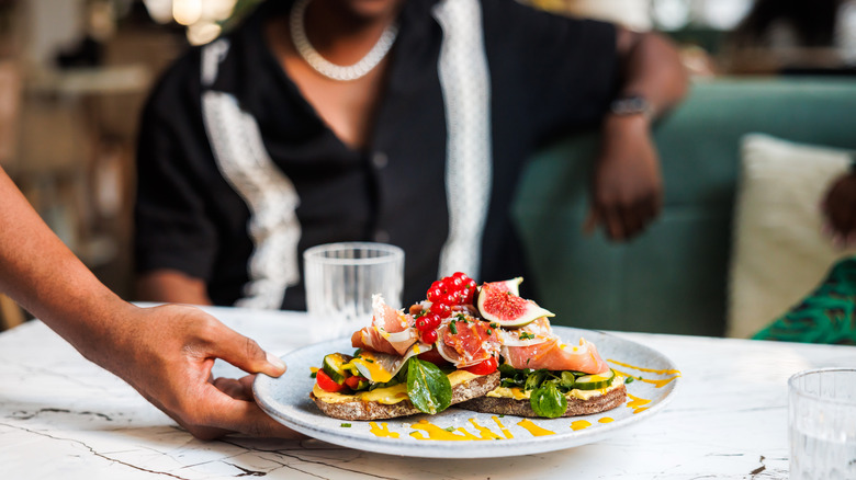 food on a restaurant table