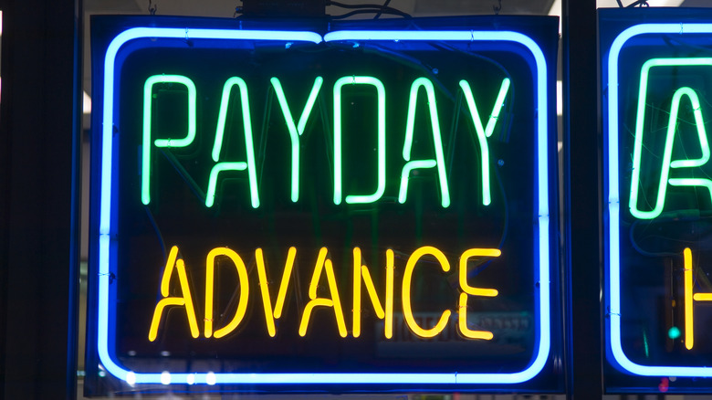 neon payday loan sign