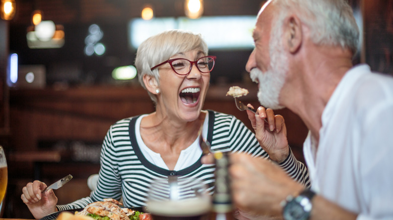 seniors eating at a restaurant