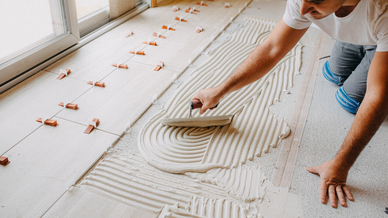 laying new tile in home