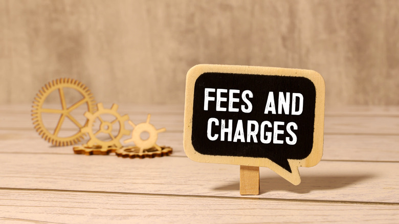 fees and charges sign