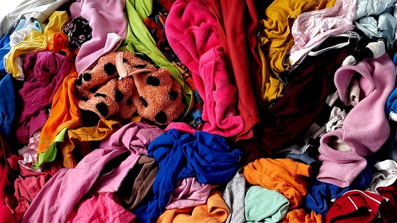 Pile of worn clothes