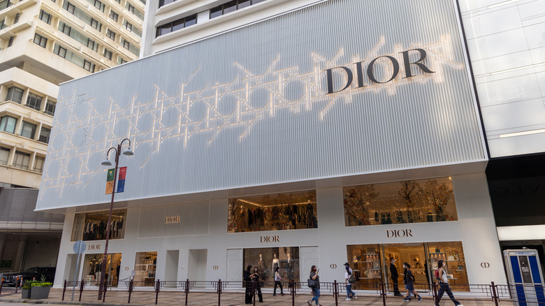 A Dior storefront building