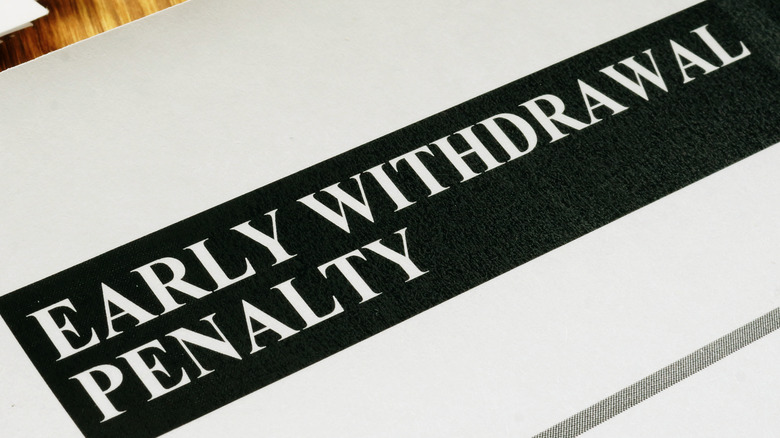 early withdrawal penalty for retirement plan