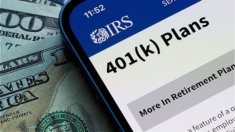 Smartphone displaying IRS website