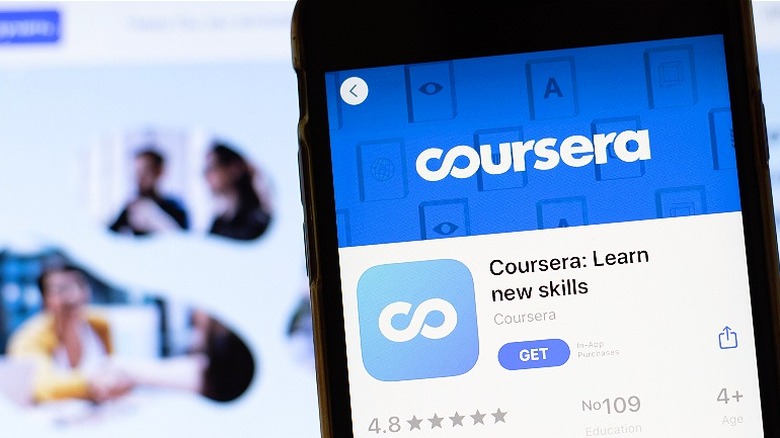 Coursera app on mobile phone
