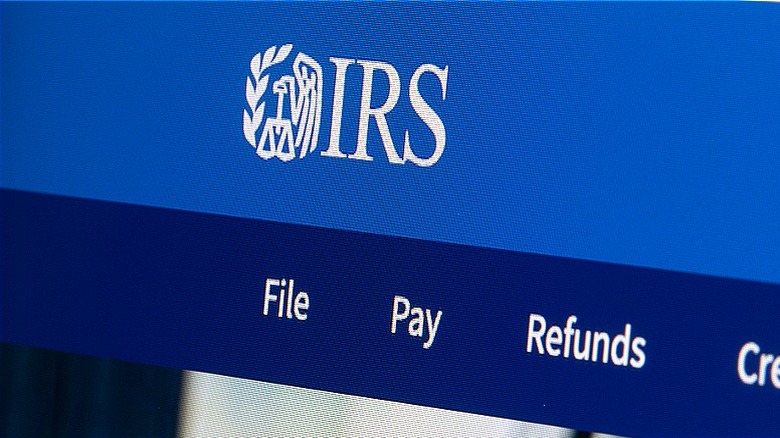 Homepage of the IRS website