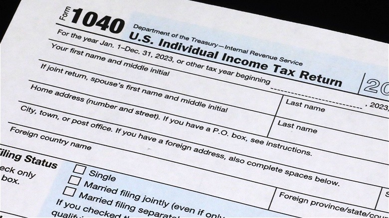 Form 1040 income tax return