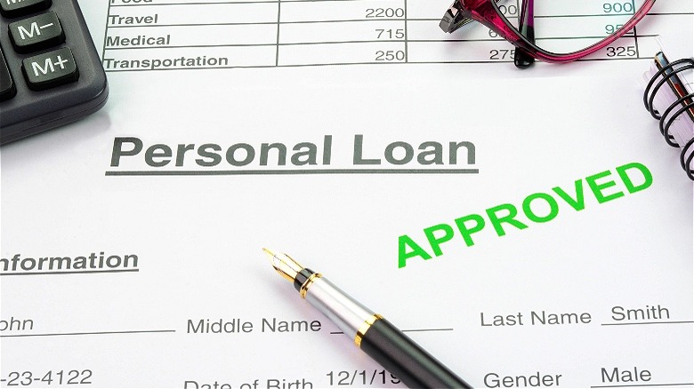 Approved personal loan application