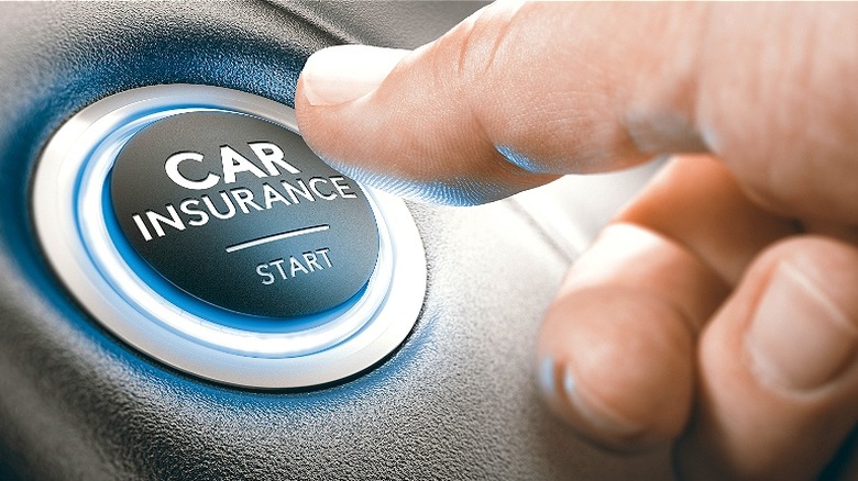 Pressing "Car Insurance" start button