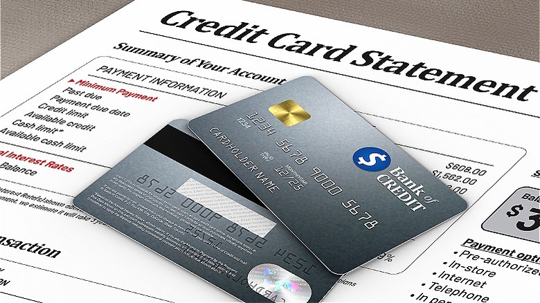 Credit card statement and cards