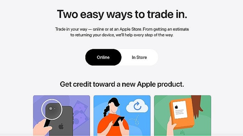 Apple trade-in website page
