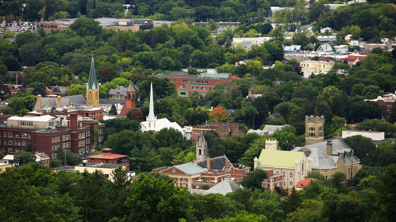 Aerial view of Ithaca, New York