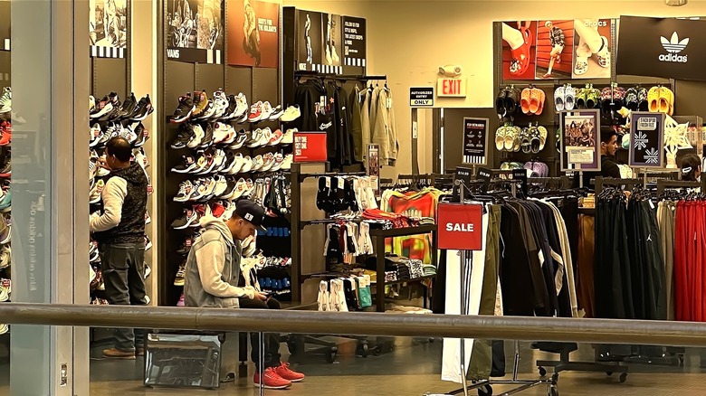 Customers inside of Foot Locker