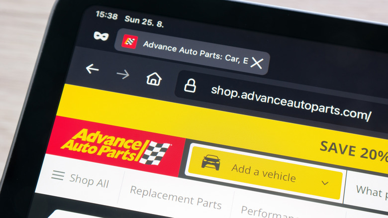 Advance Auto Parts retail website