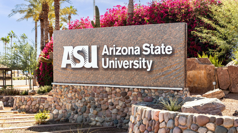 The Arizona State University sign.