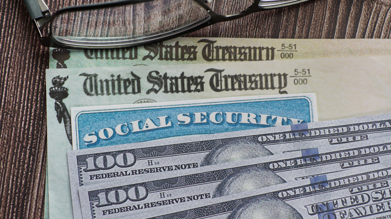 social security checks and cash