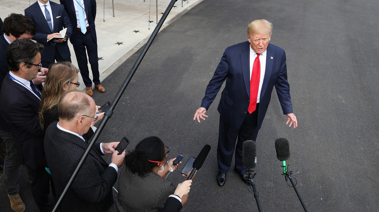 Trump speaking to reporters