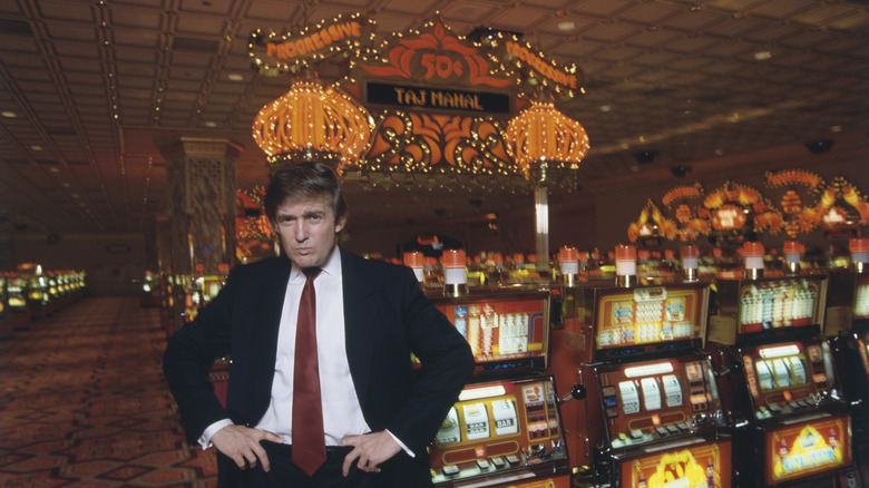 Old photo of Trump inside the Taj Mahal casino