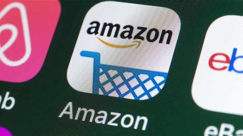 Amazon app logo on smartphone