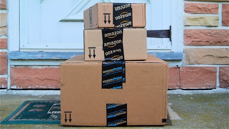Delivered Amazon packages on porch