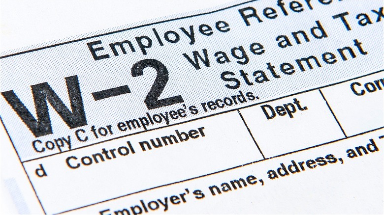 W-2 income tax form