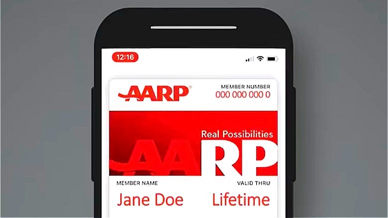 AARP app displayed on smartphone