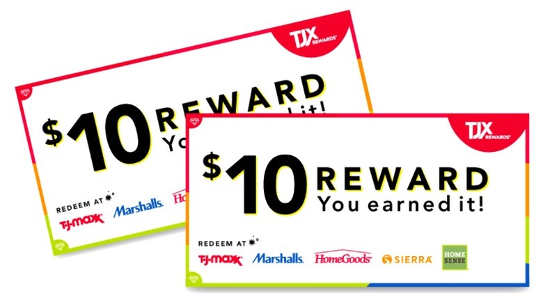 TJX rewards certificates