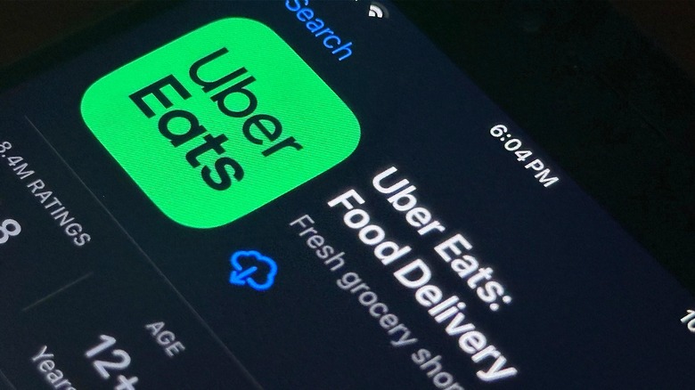 Uber Eats app on smartphone