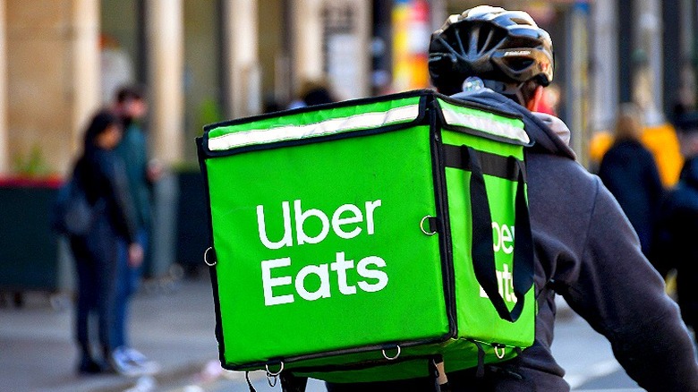 Uber Eats delivery driver on bicycle