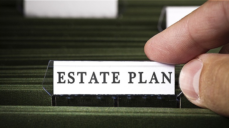 File labeled "estate plan"