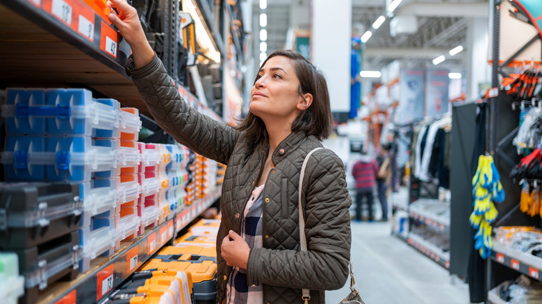 Woman shopping in retail store