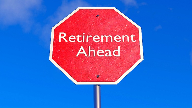 Retirement ahead street sign