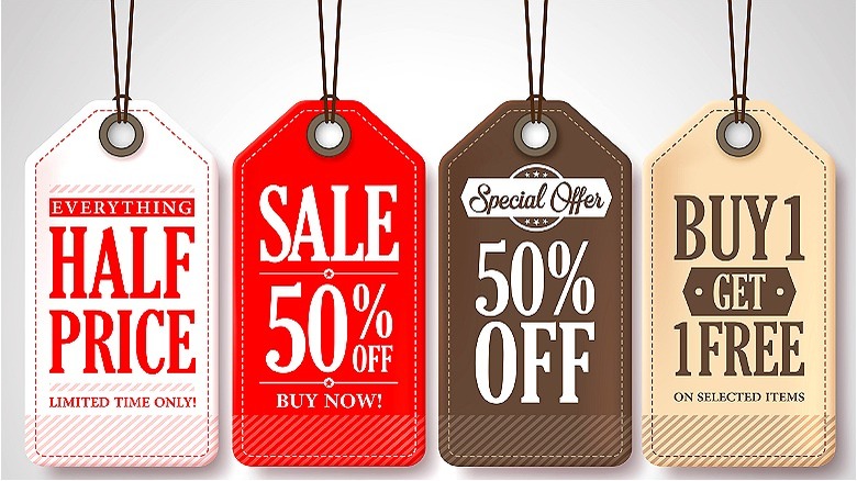 50% off sale tags