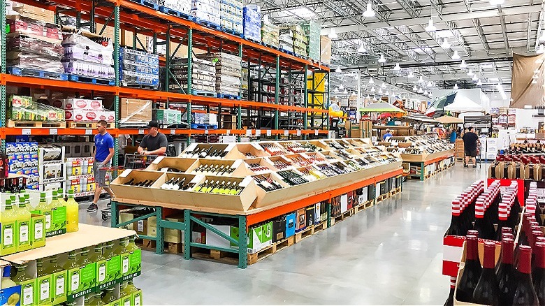 Wine and beverages inside Costco