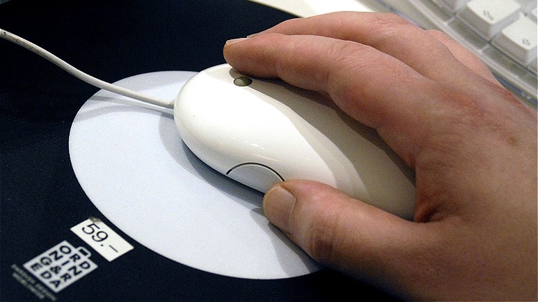 Hand works computer mouse