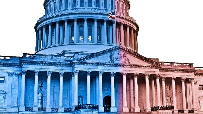 Congress divided blue and red