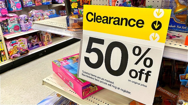 Clearance priced toys at Target