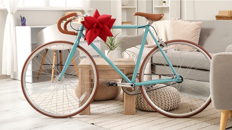 Bicycle gift in living room