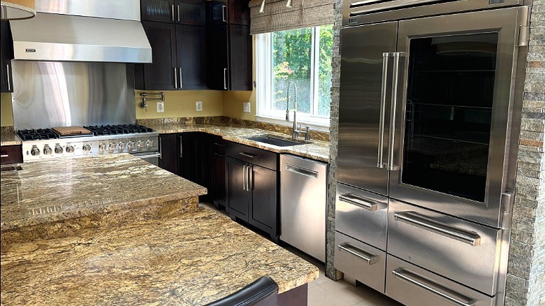 Interior of a luxury finished kitchen