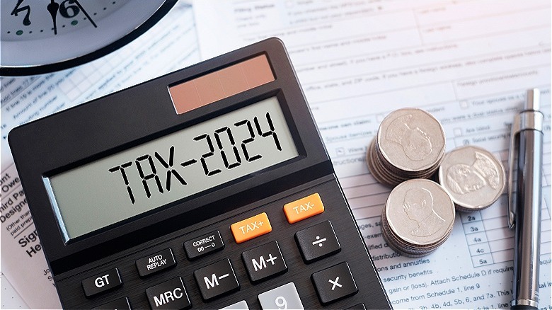 "Tax 2024" on calculator display