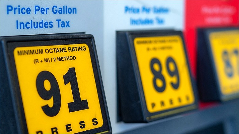 Gas grades at gas pump