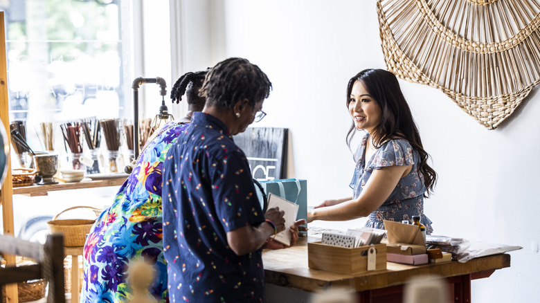 Couple making purchase at a U.S. small business