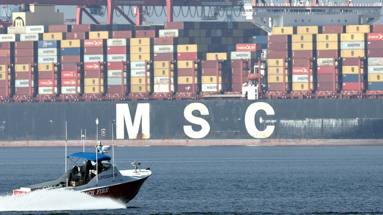 Container Ship in Long Beach, CA